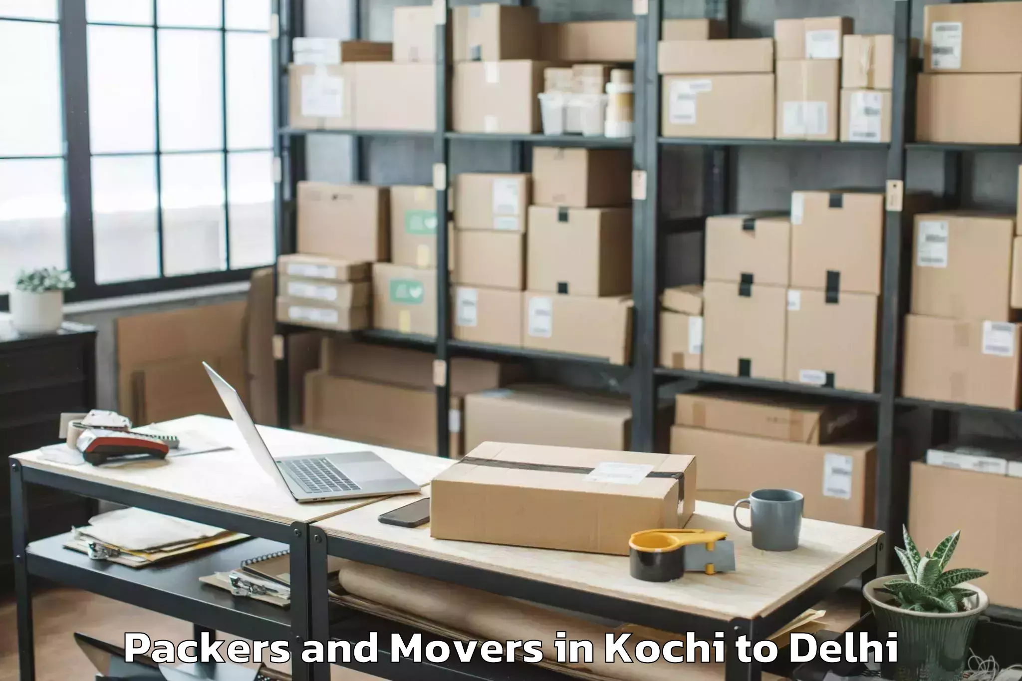 Book Kochi to Defence Colony Packers And Movers Online